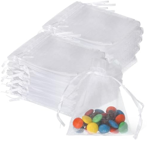 100 Stück Organzabeutel, kleine Geschenktüten mit Kordelzug, Geschenktasche, Schmuckbeutel, Hochzeitstasche, Lavendelbeutel, Hochzeitsbevorzugung, Festivalparty