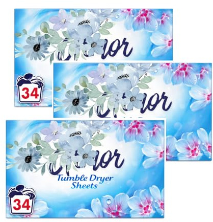 Dryer Sheet Bundle – 3 × 34 Pack Spring Awakening Scent + E‑Ficci Thank You Card