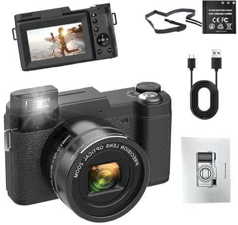 Cámara Digital 4K, grabadora óptica óptica de 40x, Dispositivo de vlogging de 48 megapíxeles, Equipo de fotografía multifunción Avanzada, Equipo de filmación Profesional para la grabación de vlog per