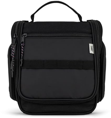 Campo Libre.® Tony Kulturbeutel Herren & Damen I Kulturtasche zum Aufhängen mit 11 Fächern für Deine Kosmetik I Waschtasche in Premium-Qualität I Toiletbag wasserabweisend I kompaktes Packmaß I Black
