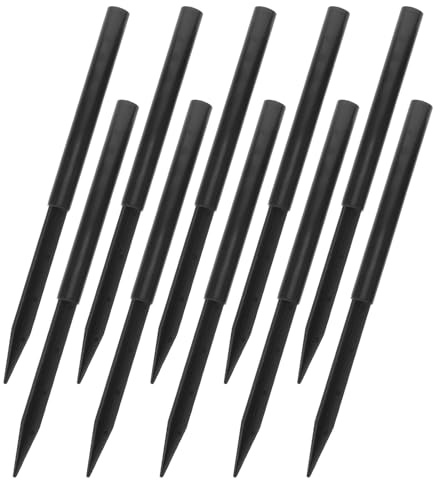 OSALADI 10pcs Outdoor Garden Ground Stakes Kit 21cm Plastic Round Tubes Landscape Light Stakes for Solar Spot Lights and Artificial Flower Decorations Sturdy Yard for Lawn and Pathway