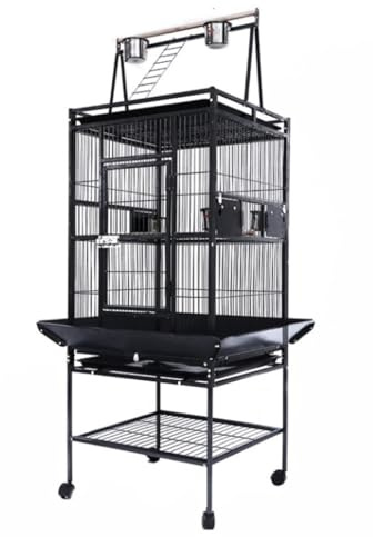 Undulatbur Fågelbur Kanariefågel Stora Fågelburar Papegojbur Wide Flight Metal Djurbur För Budgie Parakeet Conure Med Rullande Stativhjul Flygbur för Fåglar