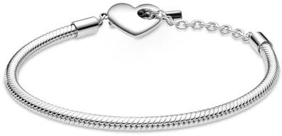 1 Pcs Bracciale Acciaio a Catena Impilabile Argento, Bracciale Donna Argento 925 Chiusura Bracciale Charm Regolabili Braccialetti Fai da Te con Ciondoli Bracciale Catena a Serpente