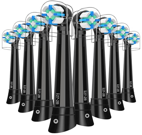 Recambio Cepillos Compatible con Oral B IO Cepillos Eléctrico, Cabezales Compatible con Oral B IO 2/3/4/5/6/7/8/9/10 Cuida tus Dientes y Encías (8 Negro)