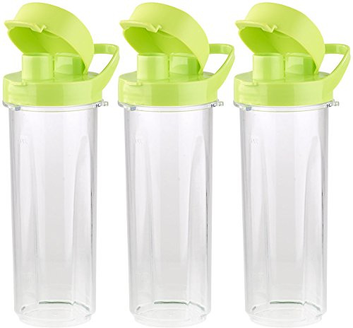 Rosenstein & Söhne Zubehör zu Smoothie Maker Set: Mix- & Trinkbecher für Smoothiemixer BR-500, 500 ml, 3er-Set (Juice-Maker, Shaker, Flaschen)