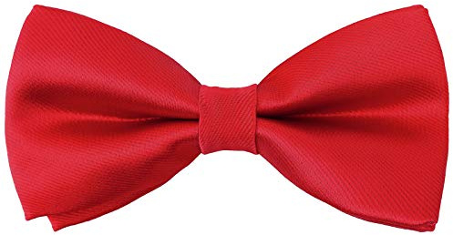 Kajeer Papillon in seta per bambini e ragazzi - Papillon regolabili per pre-cravatta per foto di matrimonio di compleanno di bambini piccoli (Rosso)