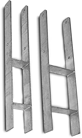 feuerverzinkte H-Anker, Pfostenträger, Pfostenanker, Pfostenschuhe, Carport, H-Träger, ohne Schrauben (Länge: 600mm, Gabelweite: 111mm)