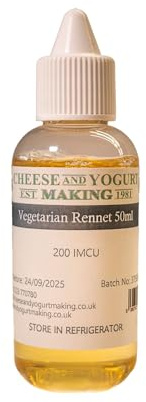 GOAT NUTRITION EST. 1981 | Vegetarian Rennet 50ml | All Cheeses | Highly Concentrated 200IMCU/ml Rennet For Cheese Making | Vegetarian & GM Free | Precision Dropper Bottle Included