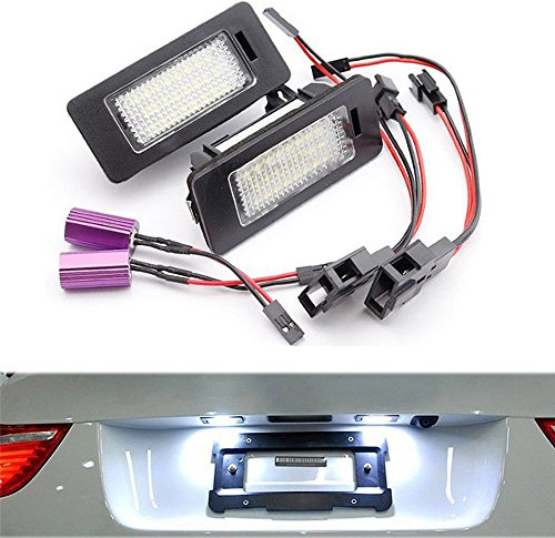PolarLander 2X Auto Lumière LED Numéro de Plaque d'immatriculation Kit de lumière Canbus Erreur Car-Styling Compatible for VW Golf 6 Golf 7 Wagon Golf Plus Jetta 6 Passat B7 Wagon Sharan 2 Touran 2