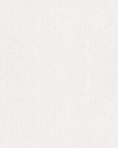 marburg Papier peint non-tissé Blanc Perle Structure Fibre de Verre Unie pour chambre de mouton salon ou cuisine Qualité supérieure 100% Fabriqué en Allemagne 10,05 x 0,53m 82080