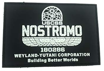 USCSS Nostromo Alien Weyland Yutani Im Dunkeln Leuchten PVC Airsoft Paintball Klettverschluss-Flecken Kader Patch