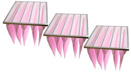 vhbw 3x Taschenfilter für Klima | und Lüftungsanlagen - Filter F7, 49 x 59,2 x 36 cm Rosa