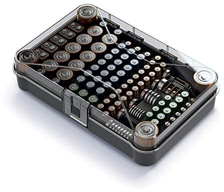 Kistenberg Batteriebox Sortierbox Aufbewahrungsbox für 115 Batterien Organizer Transparent Kunststoff ohne Batterien 295 mm x 195 mm x 70 mm