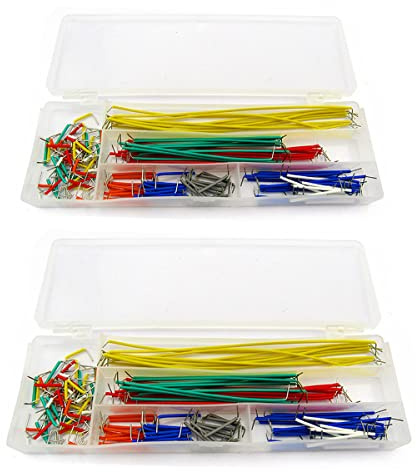 Hailege 2 Boxen 140pcs Lötfreies Breadboard Jumper Wire Kit U-Form Lötfreie Kabel mit Box für Elektronik DIY