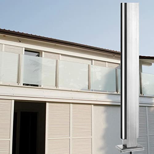 Glas Geländerpfosten Glashalter Edelstahl Villen Einkaufszentren Klemmstange Aus Glasscheibe, Extern Intern Leitplanke Baluster Edelstahl Bodenmontage Balustraden-Geländersäule, Silber ( Color : End P
