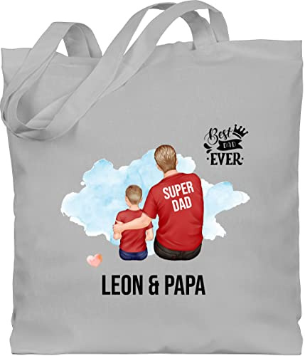 Geschenk mit Namen personalisiert by Shirtracer - Baumwolltasche - zum Vatertag - Papa Geschenk I Geschenkidee Stiefpapa Bester Vater Geburtstag