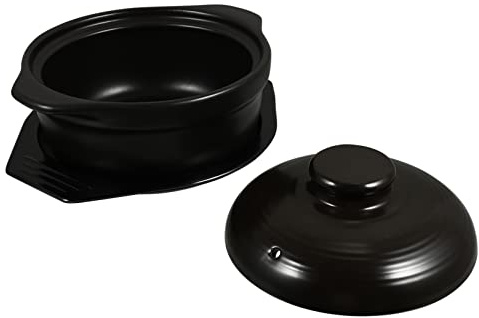 Angoily Ceramic Cooking Pot and Health Soup Pot 18.5cm Small Lid and Base Suitable for Kitchen and Restaurant Use