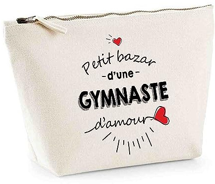 Planetee Trousse Gymnaste Bazar d'amour - Pochette Toilette Maquillage Idée Sac Cadeau