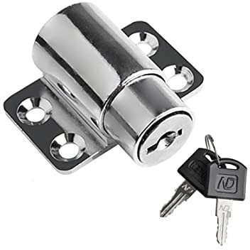 NEWNAN1 Uds. Cerradura De Puerta Con Tornillo Para Patio, Ventana Corredera, Llave De Empuje, Protección De Aleación De Aluminio, Cerradura De Seguridad De Puertas Con Llaves,Plata