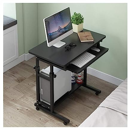 POCHY Betttische Moderner Überbetttisch, Beistelltisch aus Metall und Stahl, höhenverstellbar, mobiler Stehschreibtisch, modisch, mit Rollen, tragbarer Laptop-Tisch luxuriös