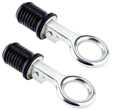 UGLYAF 2X Edelstahl 304 Griff Gummi Ablassstopfen Snap Tight Flip Stil Rumpf for Livewell Bilge Transom Seawall Marine Boot Zubehör (Color : for 25mm Hole)