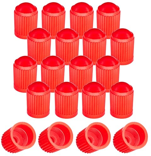 cyclingcolors 20x Cappucci delle valvole cappuccio valvola pneumatici Auto Bici Moto Schrader Plastica, Rosso