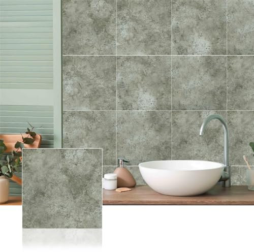 Piastrelle Adesive Cucina Marmo Verde Vintage Pavimento pvc Adesivo Mobili Decorazioni Piastrelle Adesive Bagno Impermeabile Paraschizzi Cucina Adesivo Piastrelle Adesive 16 Pezzi/30x30cm