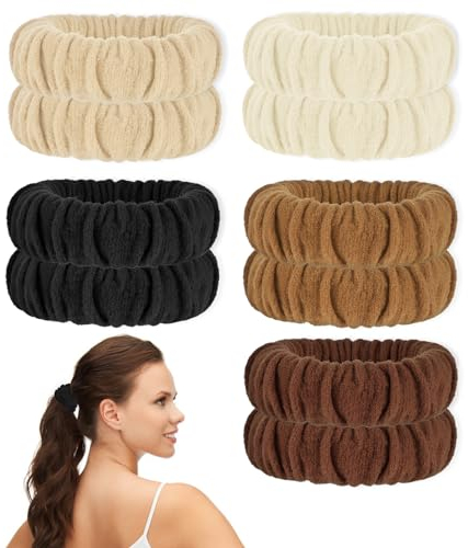 Nogeqi 10 Stück Dick Haargummis Damen, Haargummi für Dickes Haar, Elastisch Baumwolle Scrunchies Zopfgummis Damen, Pferdeschwanz Hair Ties Langes Haar Nahtlose Stretch Frauen Mädchen