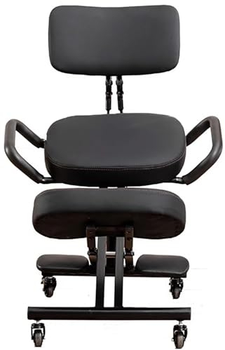 HDYZJQ kniestuhl ergonomisch Ergonomischer Kniestuhl fürs Büro mit Knie- und Rückenstütze, höhenverstellbarer Bürostuhl fürs Büro oder zu Hause/Meditation, Hocken/Schneemannstuhl, beweglich
