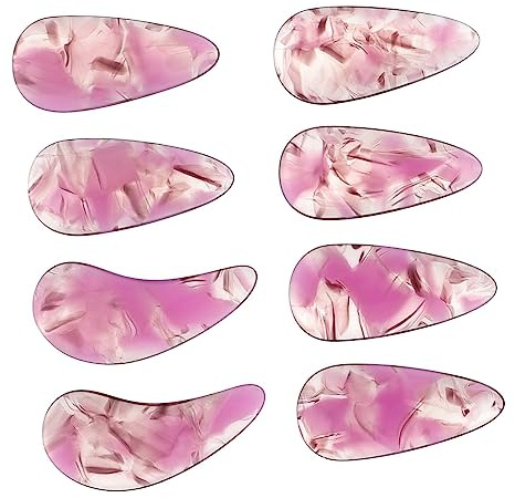 Schutznägel für Guzheng aus Makromolekül, Mittelgroß | Nagelzubehör für Guzheng, 8 Stück Anfänger Übungsfingerpicks mit Glatten Ecken, Warmer Klang Zufällige Farbe