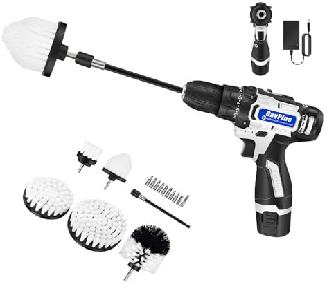 Bürstenaufsatz Bohrmaschine Set, 8 Stück Drill Brush Bohrbürsten Befestigung Reinigungsbürste Felgenbürste zum Reinigen von Bad, Poolfliesen, Bodenbelägen, Ziegel, Keramik