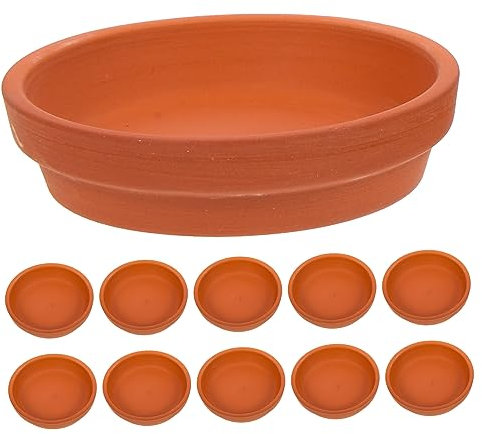 FUNOMOCYA 10stücke Runder Wasserteller Aus Keramik Für Blumentöpfe Von Farbe Rot Zum Auffangen Von Wasser Und Schutz Für Garten Und Terrasse