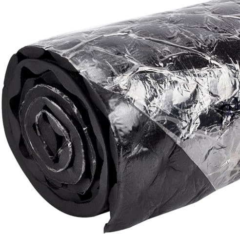 BENECREAT 200x30cm Matériau Insonorisant Tapis Insonorisant Noir pour Voiture 20mm Mousse Adhésive Insonorisante Ondulée pour Automobile Isolation Phonique et Amortissement des Vibrations