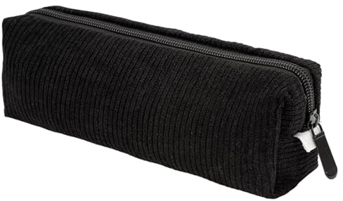 MAEXUS Mäppchen, Kordstoff Federmäppchen für Jungen & Mädchen, Federtasche Erwachsene, Federmappe, Federmäppchen Aesthetic, Mäppchen Teenager, Schulmäppchen Teenager - Schwarz