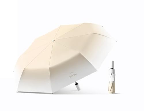 erised's bifrost Kompakt, Faltender Reise Regenschirm, Umbrella，Automatisches Öffnen und Schließen, UV-Schutz, 8 Rippen, Leicht, für Sonne und Regen, Kleine Handtasche, für Damen und Kinder