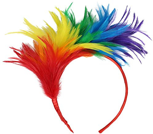 Karneval Party Kopfschmuck Haarband Hochzeit Kopfbedeckung, Papagei Haarreif, Haarreif Karneval, Haarreifen Damen, Bunt Feder Stirnband, Federn Haarreif Haarband Kopfschmuck Fascinator Stirnbänder