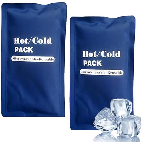 Poche de Gel Ergonomique, Lot de 2 Coussinets de Refroidissement en Gel Réutilisables, Compresse Chaud et Froid Polyvalente - Idéale pour Soulager les Douleurs, les Plaies et les Inflammations