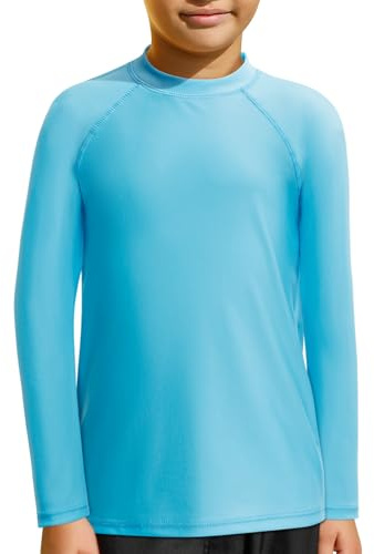 MASOCIO Camiseta Proteccion Solar Niño UV UPF 50+ Camiseta Baño de Manga Larga Traje Camiseta Agua Surf Niño Secado Rapido para Natacion Piscina Playa 5 Años Azul