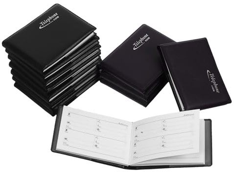 SHINEOFI 12er-Pack Mini-adressbücher, Tragbare Handy-Organizer im Taschenformat, Kleine Adressnotizbücher für zu Hause Oder Unterwegs, Schwarz
