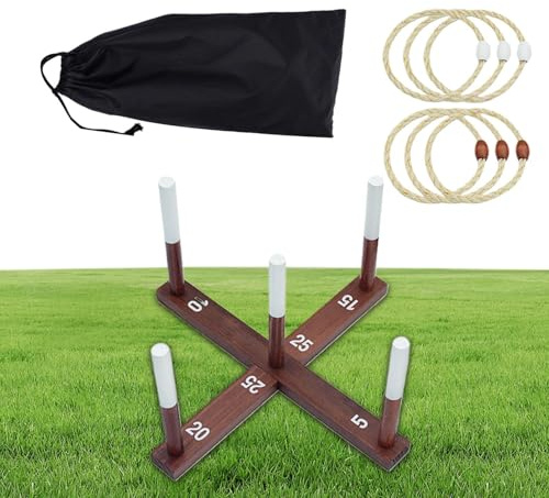 Jeu de Lancer d'anneaux pour - Jeu de fête Amusant avec Sac de Transport - pour Jardin, pelouse, été, Fille, arrière-Cour, fête, Adolescent, Pique-Nique, intérieur, école et