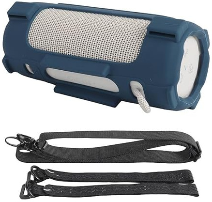 BeisDirect Custodia in silicone per altoparlante Bluetooth portatile JBL Grip, custodia protettiva morbida da viaggio con tracolla e cinturino fisso per bici (blu)