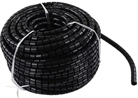 Guaina Passacavi spiralata nera 42mm 20m - Protezione resistente usura, acidica e alcalina per fascette e raggruppatore (Dia 28 mm 40 m)