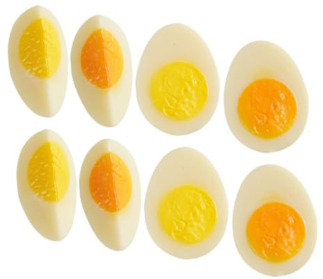 Juego de 8 Huevos Artificiales utilería, con réplicas realistas Mitad Huevo Pasado por Agua y Duro. Ideales for fotografía exhibición en la Cocina