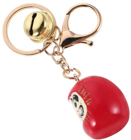 GARIOUANS Llavero Accesorio Práctico y Versátil Daruma Japonés de Metal y Plástico Rojo Diseño Elegante y Amuleto de Buena Suerte para Mochila