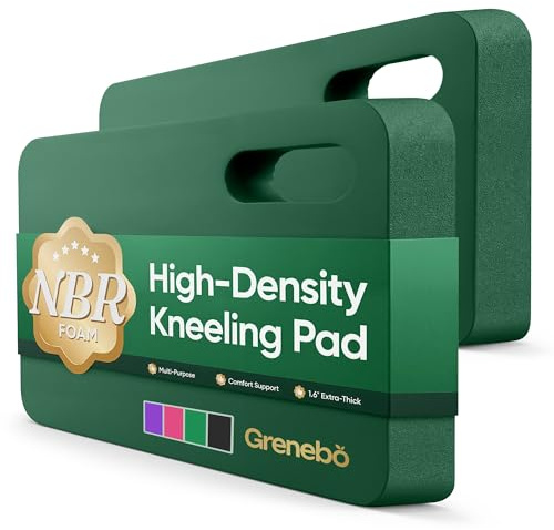 Grenebo Garten-Kniepolster aus hochdichtem NBR-Schaumstoff, 4 cm extra Dickes Garten-Kniepolster, ultraweiches Kniepolster für Gartenarbeit, Arbeit und Sport, 17,3 × 11 × 1,6 Zoll (1 Stück, grün)