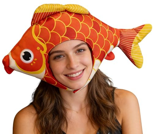 Sombrero de disfraz de pez, gorra de animal de felpa suave – Gorra con forma de pez – para recuerdos de fiesta, fotografía, Pascua, máscaras, club, cosplay