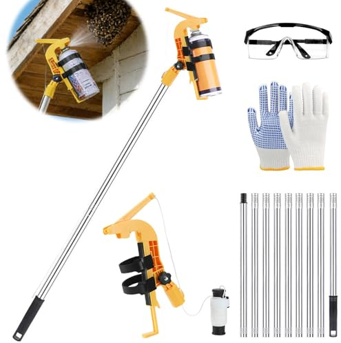 Prolunga per Supporto Bomboletta Spray,Adattatore per Supporto Spray Estensore 3.6M,Adattatore per Asta di Prolunga per Bomboletta Sprays,per Nidi di Vespe,Calabroni,Api