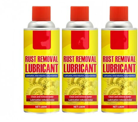 Multi-Function Rust Removal Spray & Lubricant for Metal, 2-in-1 Fast-Acting Penetrating Oil for Vehicles, Tools and Chains, Rust Remover with Protective Coating, 6.3oz (3)