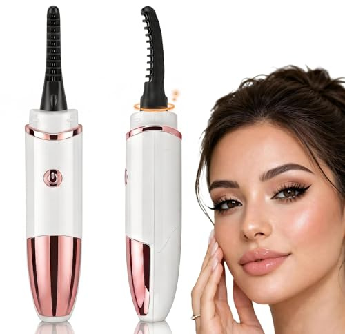 Beheizte Wimpernzange Elektrisch,24h Halt für langanhaltenden Schwung | USB Aufladbar mit LED Display,10s Schnellaufheizung,4 Temperaturstufen,Für alle Wimperntypen