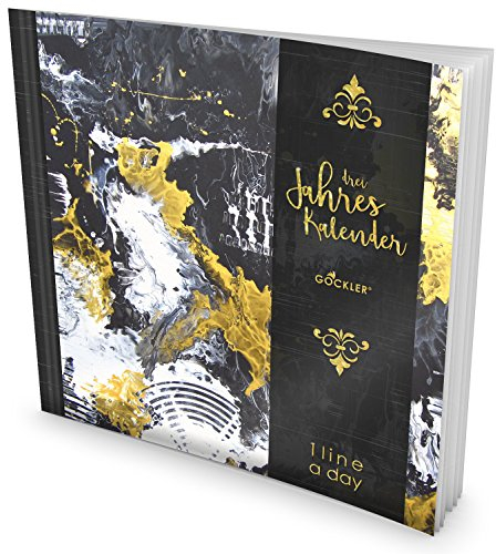 GOCKLER® 3 Jahres Kalender: 190+ Seiten Journal für 3 Jahre || Glänzendes Softcover || Ideal als Tagebuch, Terminplaner, Notizkalender oder Tagesplaner || DesignArt.: Golden